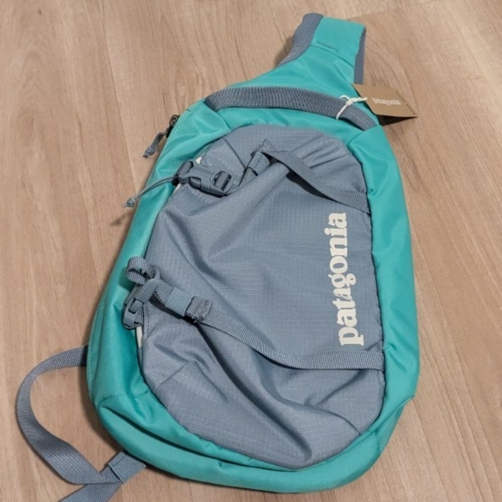Patagonia Teal and Purple Atom Sling Bag 8L